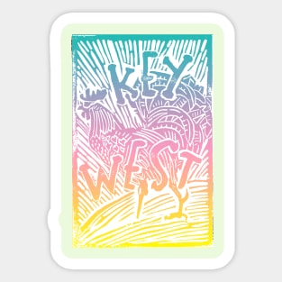 Key West rainbow Pirate Rooster Sticker